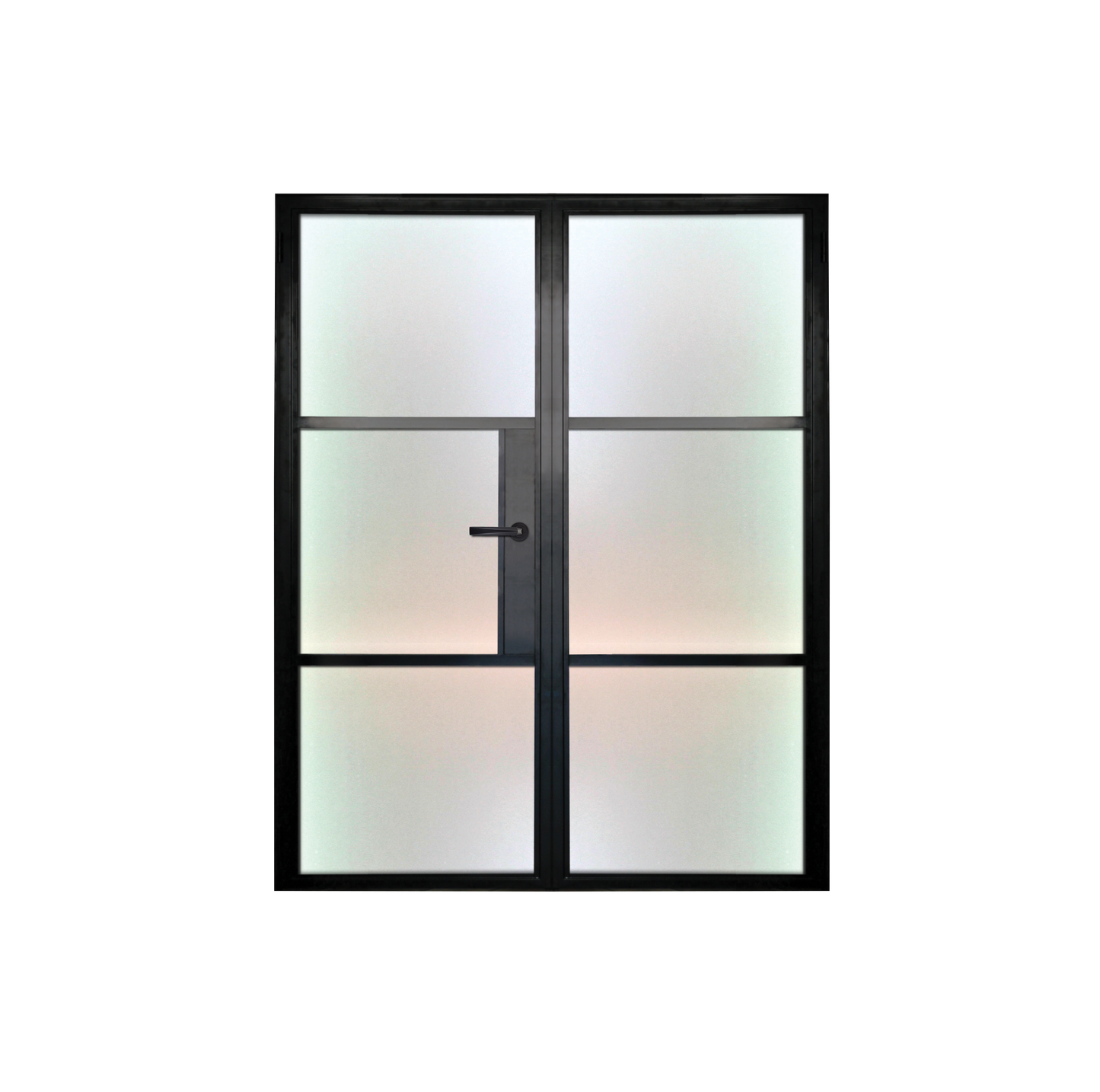 3 Panel Interior Double Door - White Laminate Glass / White Laminate Glass / White Laminate Glass