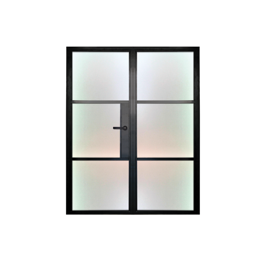 3 Panel Interior Double Door - White Laminate Glass / White Laminate Glass / White Laminate Glass