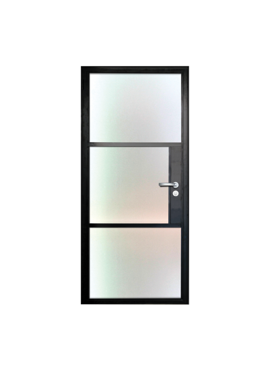 3 Panel Interior Single Door - White Laminate Glass /  White Laminate Glass / White Laminate Glass