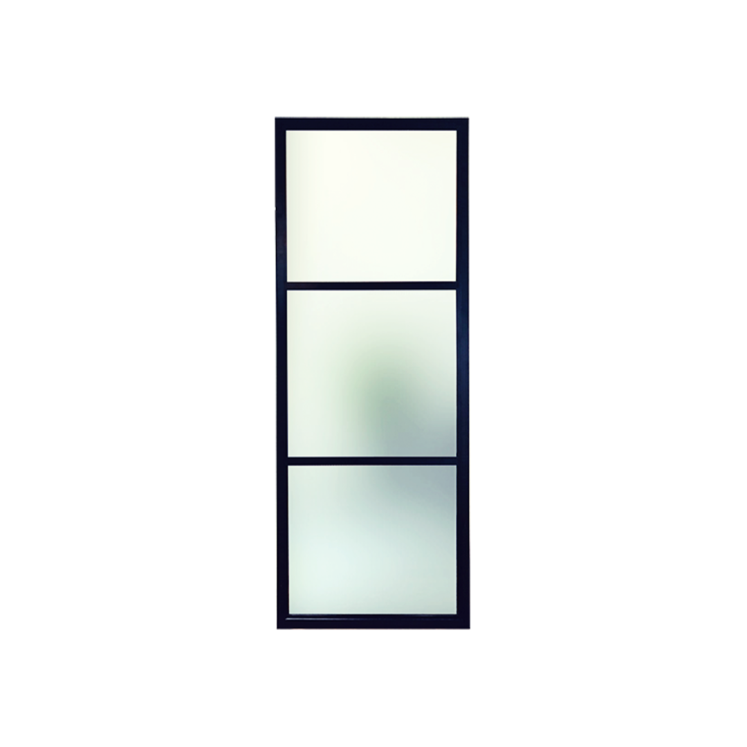 3 Panel Interior Screen - White Laminate Glass